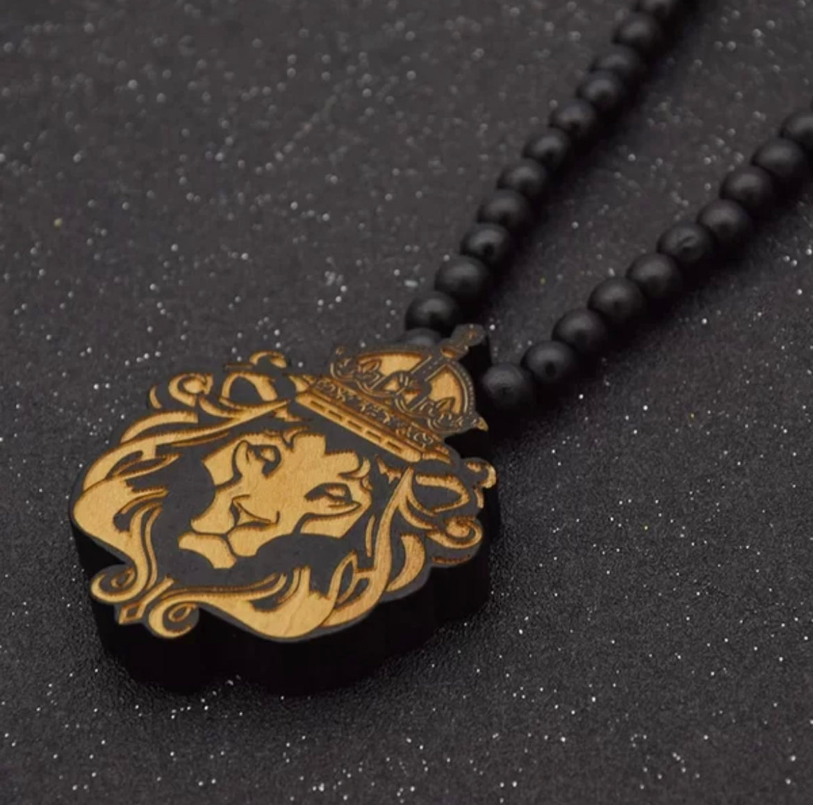 Wooden hot sale lion necklace